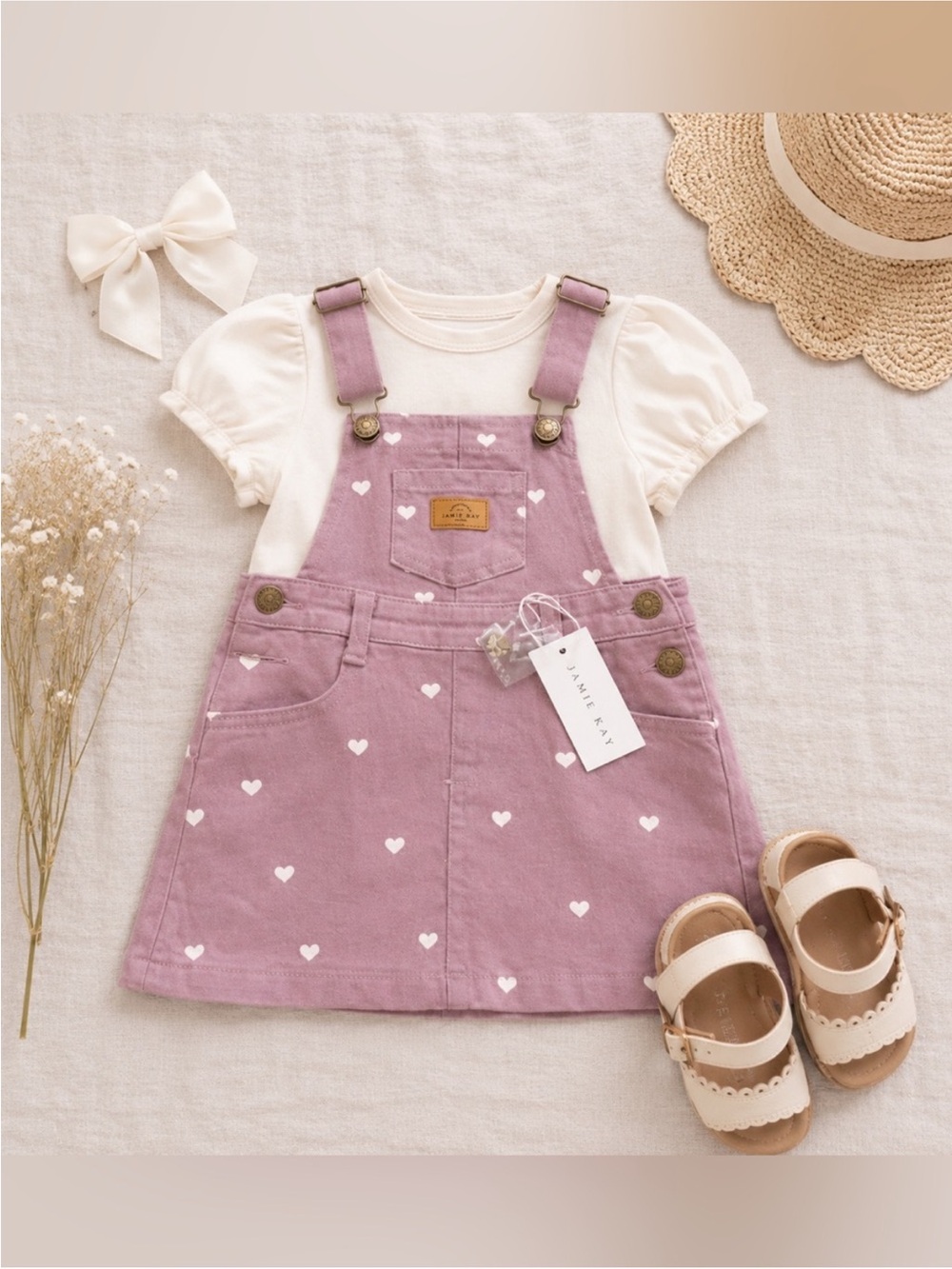 NWT Jamie Kay Petite Melody Heart Pinafore Dress Jumper 2Y
